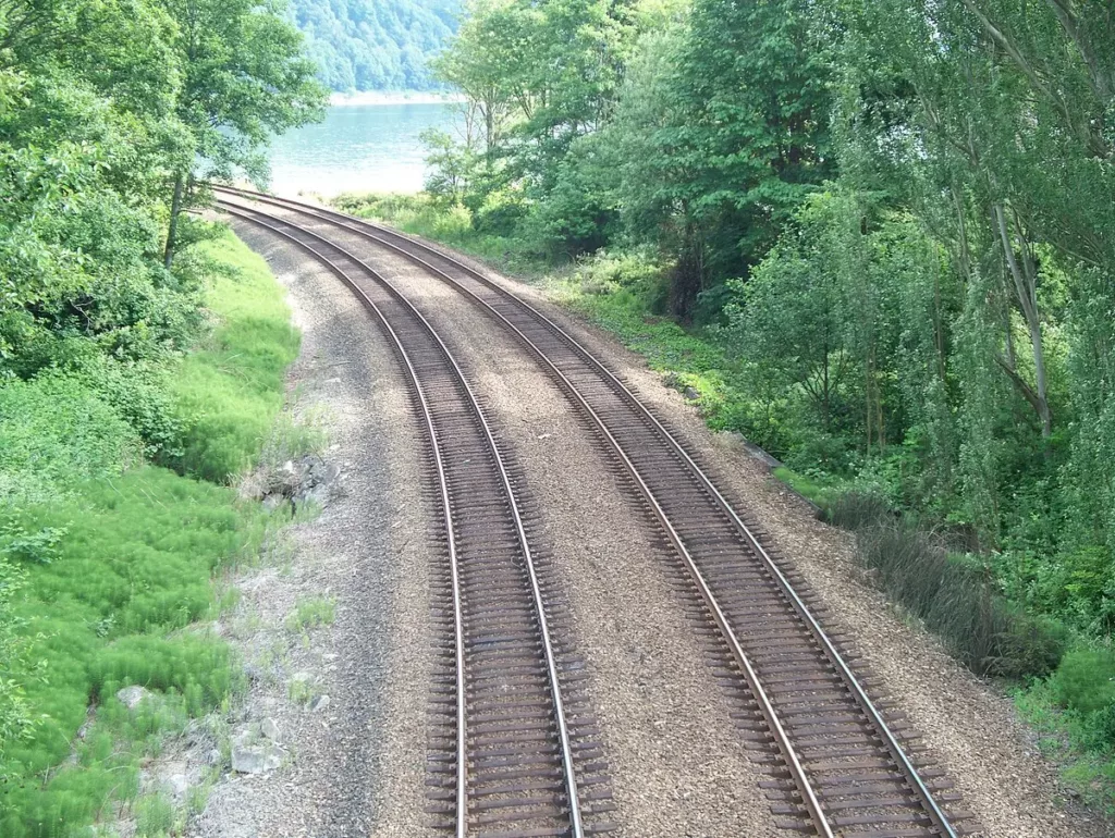 Two train tracks